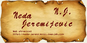 Neda Jeremijević vizit kartica